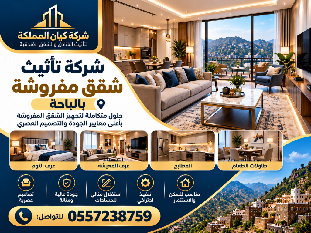شركة تاثيث شقق مفروشة بالباحة